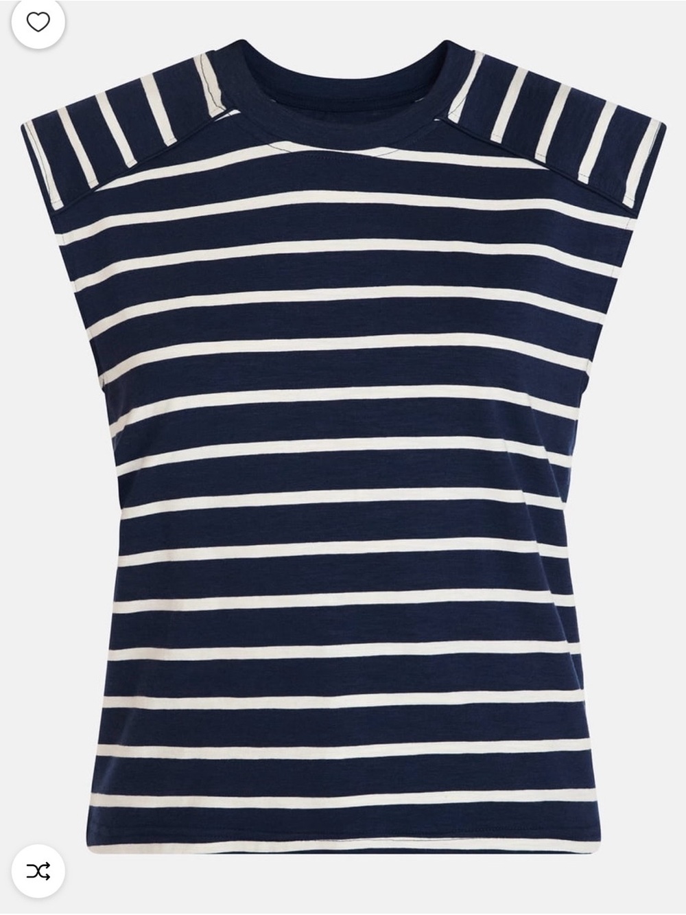 Time and Tru Navy and White Striped Tank Top